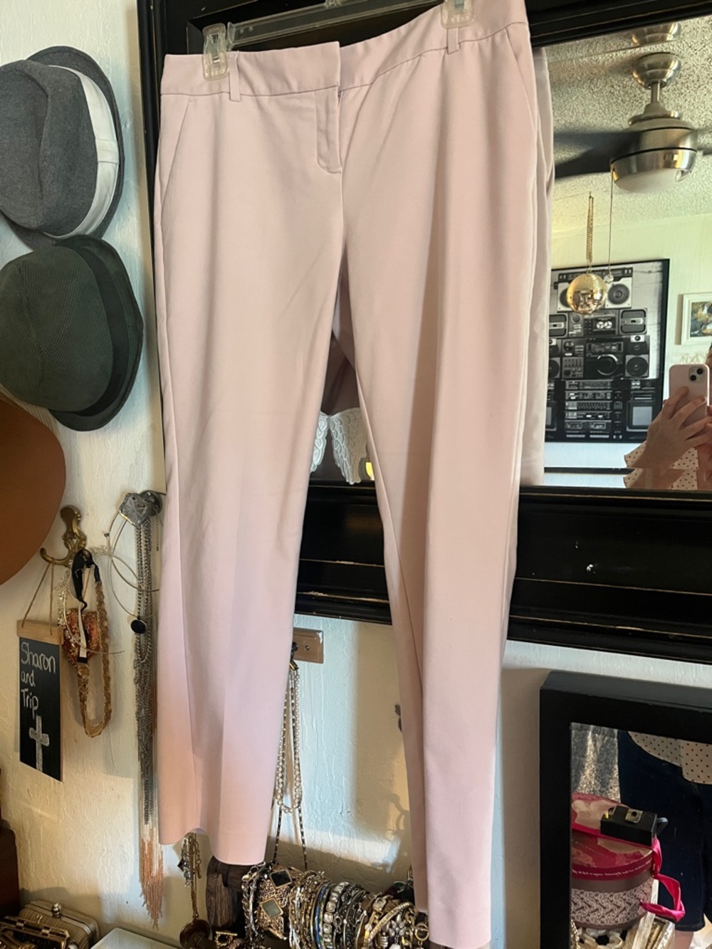 Express Columnist Classic Women's Light Pink Straight Leg Pants